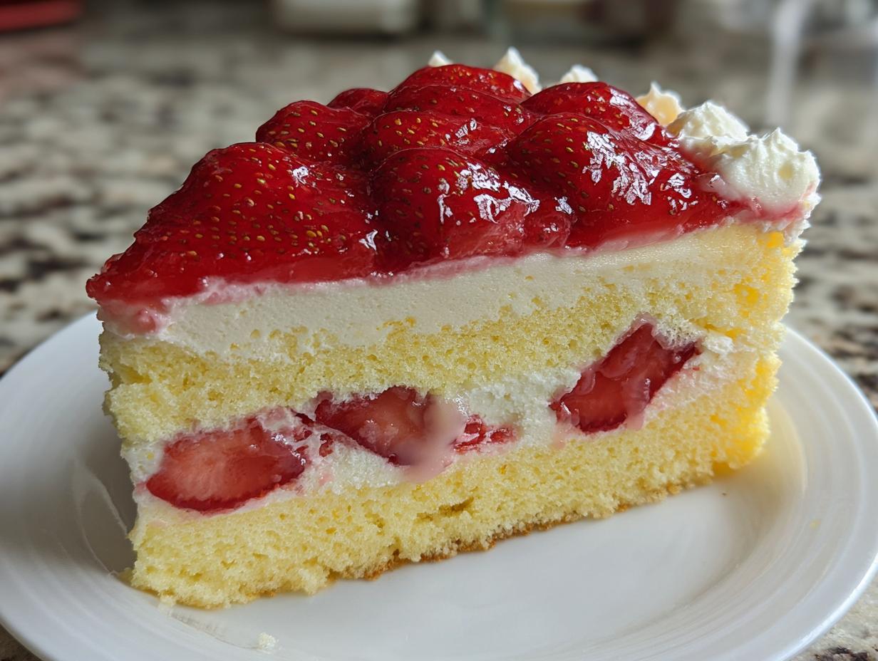 Erdbeertorte mit Vanillepudding - Featured